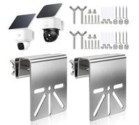 2 soportes de montaje en canalón para Eufy Security SoloCam S340/E30, soporte de canalón de acero inoxidable para cámara de seguridad con tornillos antioxidantes, soporte de instalación sin taladro