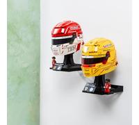 2 soportes de pared compatibles con casco LEGO Lewis Hamilton 43022, compatible con casco LEGO Charles Leclerc 43014, fabricado en Reino Unido, cascos no incluidos, tornillos y tacos de pared