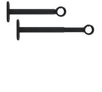 2 soportes de pared extensibles y ajustables para barra de cortina, ø 20 mm, longitud 15-19,5 cm, color negro, (1 juego de 2 soportes para barra)