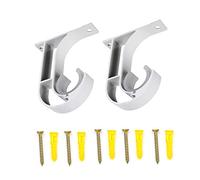 2 Soportes de Techo Soporte para Barra de Armario Sostenedor de Barra de Cortinas Montaje en Techo Flange Holder Soporte para Cortinas para Tuberías Barra de Cortina de Ducha de Armario 28 mm (Blanco)