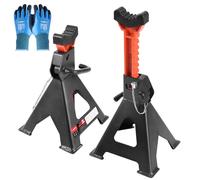 2 soportes elevadores pesados de 3 toneladas para coche, caravana, remolque, herramienta de elevación, almohadilla de goma, guantes antideslizantes