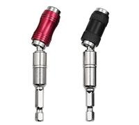 2 soportes giratorios para brocas de pivote magnético, soporte flexible para brocas de destornillador de liberación rápida para extensión de broca de 1/4 pulgadas (rojo + negro)