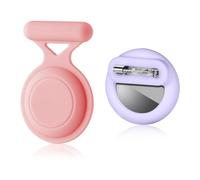 2 Soportes Ocultos para Niños, Funda de Silicona Antipérdida con Pasadores de Seguridad Soporte Impermeable a Prueba de Caídas Compatible con Apple Air Tag para Maletas Mayores (Rosado, Morado)
