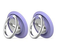 2 soportes para anillos de teléfono, 360° ajustable, bucle universal para teléfono celular, anillo magnético para el dedo, soporte para el coche, anillo para todos los teléfonos inteligentes (morado)