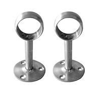 2 soportes para barra de cortina de acero inoxidable para colgar en el hogar, zócalos de armario, soporte de barra de brida, soporte de barra de brida, resistente