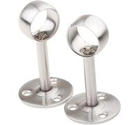 2 soportes para barra de cortina, soporte central de montaje en techo de acero inoxidable, accesorios redondos para riel de cortina de ducha (25 mm)