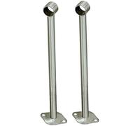 2 soportes para barra de cortina, soporte central de montaje en techo de acero inoxidable, accesorios de riel de armario (400 mm)