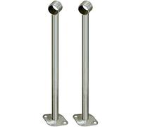 2 soportes para barra de cortina, soportes de extremo de barra de armario, soporte central de montaje en techo, piezas de barra de cortina de ducha (450 mm)