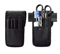 2 Soportes para bolígrafos de cinturón, Multifuncional, Ajustable, táctico, Funda de lápiz Desmontable, para Uso Militar, Puede Contener bolígrafos, Linterna, Reglas y Tijeras, Color Negro