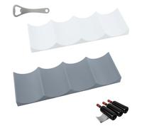 2 soportes para botellas de frigorífico, 2 colores para botellas de frigorífico, antideslizantes, apilables, para frigorífico, para cocina, armario de cerveza