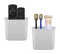 2 soportes para cepillos de dientes de pared para baño, ducha, cepillo de dientes para cepillo de dientes eléctrico, pasta de dientes, maquinilla de afeitar, montaje en pared autoadhesivo, organizador