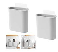 2 soportes para cepillos de dientes, multiusos, montados en la pared, cajas de organizador de baño para cepillo de dientes, maquinilla de afeitar, pasta de dientes, peine