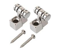 2 soportes para cuerdas de guitarra con tornillos de montaje, accesorios para guitarra, plateado/negro/dorado