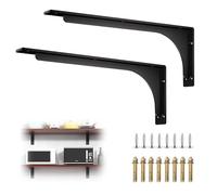 2 soportes para estanterías, plegables, color negro, ángulo de carga pesada, para salón, dormitorio, cocina, jardines