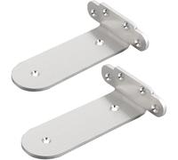 2 Soportes Para Estantes Pesados, Soporte De Estante En L Invisible Flotante De 10 Cm, Soportes Estantes De Metal Industrial Para Almacenamiento Grande Y Bricolaje (con Tornillos）(Silver,20*9.96cm/7.8