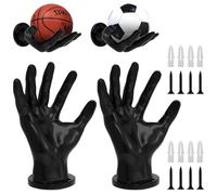 2 soportes para pelotas de pared para mano, soporte para pelotas de pared, ultra seguro, estable, soporte de baloncesto, pared con 4 tornillos, 4 clavos, soporte universal para pared para pelota,