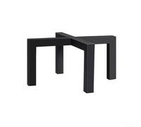 2 soportes para plantas de metal de 30 cm, diseño resistente, taburete para flores robusto para interiores y exteriores, soporte estable para macetas, patas cruzadas negras, fácil montaje para salón