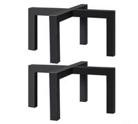 2 soportes para plantas de metal de 30 cm, diseño resistente, taburete para flores robusto para interiores y exteriores, soporte estable para macetas, patas cruzadas negras, fácil montaje para salón