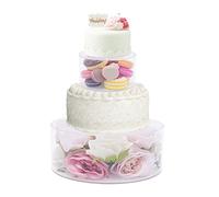 2 soportes para tartas rellenables de acrílico, soporte redondo para tartas, caja de exhibición transparente, separadores de tartas apilables, para decoración de bodas, cumpleaños, fiestas, 10
