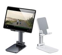 2 soportes plegables portátiles para teléfono móvil, escritorio vertical ajustable en altura de ángulo, compatible con la mayoría de teléfonos móviles inteligentes