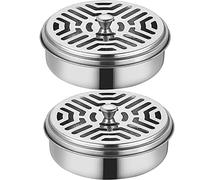 BO SHER 2 soportes portátiles para bobinas de mosquitos, caja de incienso para mosquitos, soporte de sándalo con asa, quemador de incienso ignífugo para casa, oficina, camping