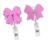 2 soportes retráctiles para insignias, carretes de insignia, mosquetones acrílicos, fácil de usar para llavero de tarjeta de nombre