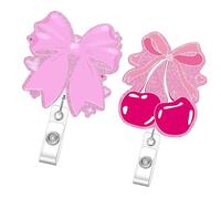 2 soportes retráctiles para insignias, carretes de insignia, mosquetones acrílicos, fácil de usar para llavero de tarjeta de nombre