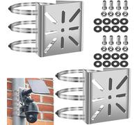 2 Soportes Universales Para MáStiles Para CáMaras de Vigilancia, Soporte Vertical de Acero Inoxidable Con Tornillos Y 3 Abrazaderas Ajustables, Soporte Para CáMaras CCTV, CáMaras IP, Paneles Solares