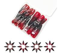 2. Spiderweb 48PCS Uñas Postizas Florales Otoñales Aspecto Profesional Y Uso Duradero Spiders Web Press On Nail