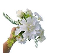 2 Stück Künstliche Dahlie Rosen Blumen,Brautstrauß,Hochzeit Bouquet,Fälschung,Tischblumen,Gefälschte Deko Blumen,Künstlich Brautstrauss,für DIY Hochzeit Party Haus Deko Blumenarrangements,Weiß