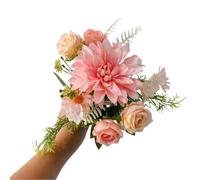 2 Stück Künstliche Dahlie Rosen Blumen,Brautstrauß,Hochzeit Bouquet,Fälschung,Tischblumen,Gefälschte Deko Blumen,Künstlich Brautstrauss,für DIY Hochzeit Party Haus Deko Blumenarrangements,Rosa