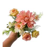 2 Stück Künstliche Dahlie Rosen Blumen,Brautstrauß,Hochzeit Bouquet,Fälschung,Tischblumen,Gefälschte Deko Blumen,Künstlich Brautstrauss,für DIY Hochzeit Party Haus Deko Blumenarrangements,Champagner
