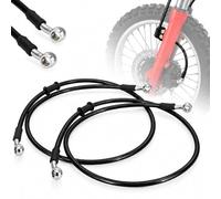 2 Stück Latiguillo Freno Moto 120cm,Tubo Manguera Embrague Freno-Negro | Hidráulico Reforzado para Pit Bike Dirt Bike Enduro Motocross ATV Quad