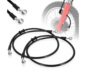 2 Stück Latiguillo Freno Moto 120cm,Tubo Manguera Embrague Freno-Negro | Hidráulico Reforzado para Pit Bike Dirt Bike Enduro Motocross ATV Quad