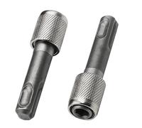2-Stück SDS Plus Adapter,SDS Adapter 6,35 mm Bohrerhalter,Silber Bohrer Adapter,Spannfutter Ersatzteile,Erdbohrer Bohrerhalter SDS-Adapterzubehör für Impact Drill Hammer Drill,Sechskant Rundschaft