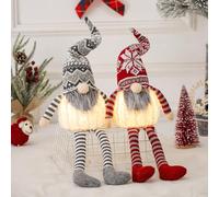 2 Stück Weihnachtswichtel Beleuchtet, Weihnachten Wichtel mit Licht, Plüsch Weihnachtsdeko Wichtel,Wichtel Figuren Weihnachtsdekoration für Kinder Familie Weihnachten (Muñeca sin rostro-2 piezas)