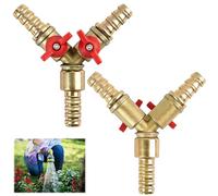 2 Stücke 3 Wege Schlauchverbinder, 2 Stücke 3-Wege Schlauchverbinder 10 mm mit Kugelhahn, T-Schlauchanschluss aus Messing und Zinklegierung, Splitter für Luft, Wasser and Gas, Garten und Haushalt
