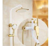 2 Styles Shower Faucet Bath Shower Set White and Golden Bathtub Shower Faucet 8'' Cold and Hot Water Mixer-2,