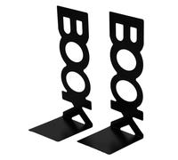 2 Sujetalibros de Metal Sujeta Libros Estanteria Soporte para Libros Organizador Libros Soporte Libro para Decoración de Estantería, Accesorios para Libros de Oficina/Escuela, Negro