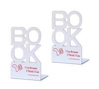 2 sujetalibros huecos de metal para estantes, sujetalibros de metal resistente, huecos, extremos de escritorio, tapones de metal para DVD y revistas