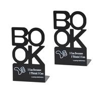 2 sujetalibros huecos de metal para estantes, sujetalibros de metal resistente, huecos, extremos de escritorio, tapones de metal para DVD y revistas