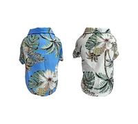 2 Summer Dog T Shirts Hawaiian Style Dog T Shirts Beach Vacation Style Dog T Shirts Trendy Breathabl