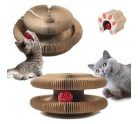 2 tablas para rascar gatos - Magic Organ Cat Scratching Board, rascador para gatos, rascador para gatos, alfombrilla para rascar gato con cascabeles, juguete para gatos redondo cama, juguete para