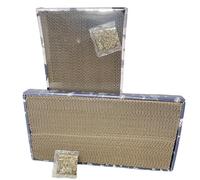 2 tablas rascadoras reversibles de cartón para gatos de interior, tamaño pequeño y grande, con caja y hierba gatera, rascador de cartón para gatos de interior, 2 unidades Zvire