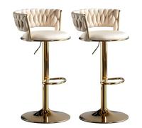 2 taburetes de Bar de Terciopelo, Altura Ajustable, giratorios 360°, Respaldo ergonómico, Silla de Escritorio Multiusos, cojín Grueso for Cocina.