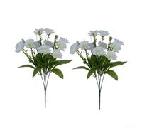 2 tallos de flores de narciso de plástico con infusión de seda para cabinas de fotos de boda, barandillas de escalera para el hogar y arreglos junto a la piscina del hotel (A)