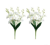 2 tallos de flores de orquídea con textura de tela para mejorar el interior residencial y contar historias visuales a través de la fotografía (blanco)