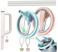 2 tapas abatibles de 40 onzas a prueba de fugas para Stanley H2.0 Quencher, tapa de repuesto de 40 onzas para accesorios Stanley Cup ProTour, cubierta de popote a prueba de derrames para accesorios