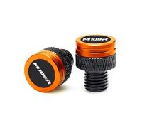 2 tapas de aluminio para agujeros espejo motoci or Boulevard M109R Motorcycle CNC Rearview Side Mirror Hole Cap Plug Accessories(Orange)