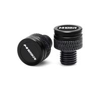 2 tapas de aluminio para agujeros espejo motoci or Boulevard M109R Motorcycle CNC Rearview Side Mirror Hole Cap Plug Accessories(Black)